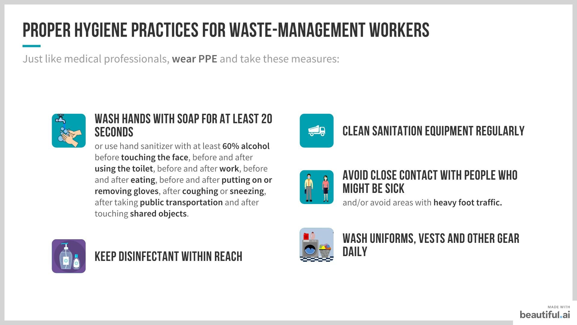Measure against coronavirus