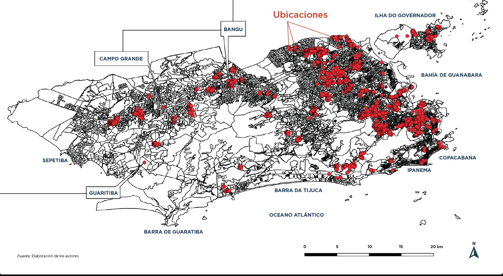 Favela Bairro II. (2000–2008) Ubicaciones