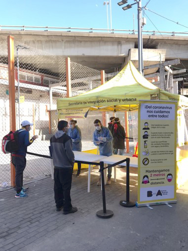 Postas sanitarias en puntos neurálgicos del barrio. Foto por Gobierno de la Ciudad de Buenos Aires