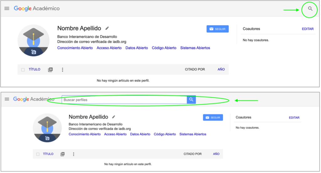 Dentro de Mi Perfil ¿Cómo comenzar con la búsqueda de investigadores?