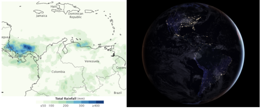 Se muestran imágenes de ejemplos de datos espaciales