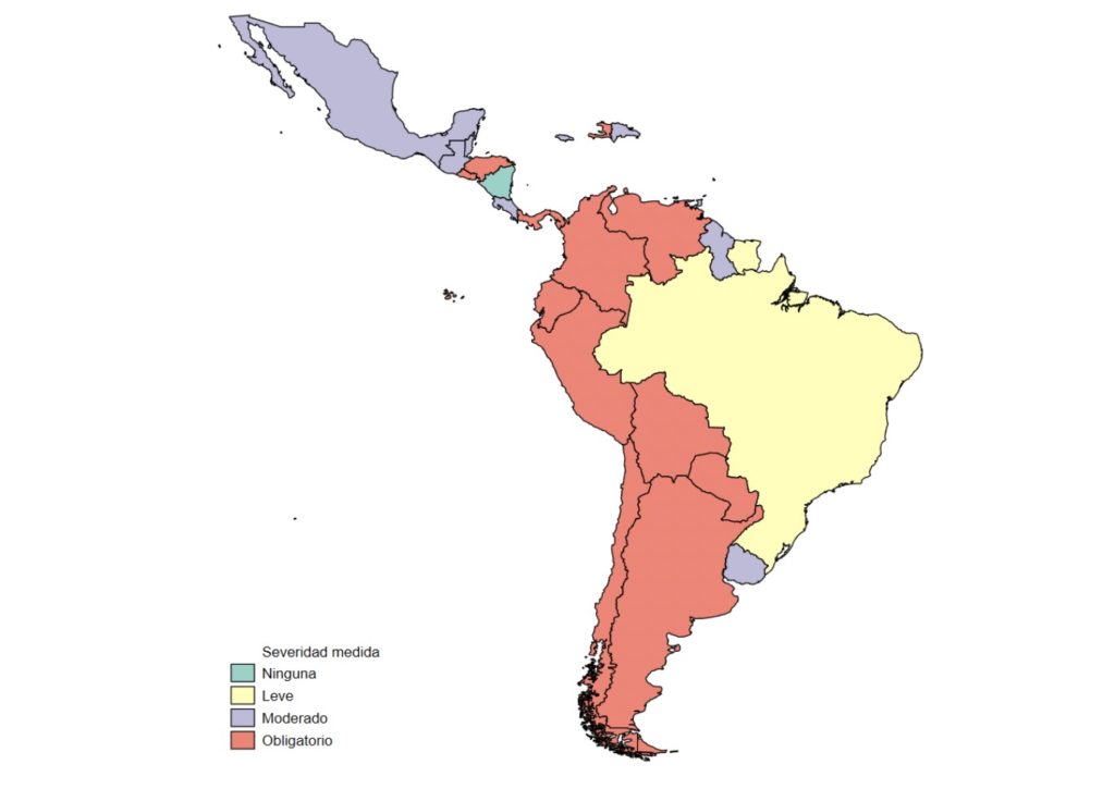 El distanciamiento social en América Latina y el Caribe