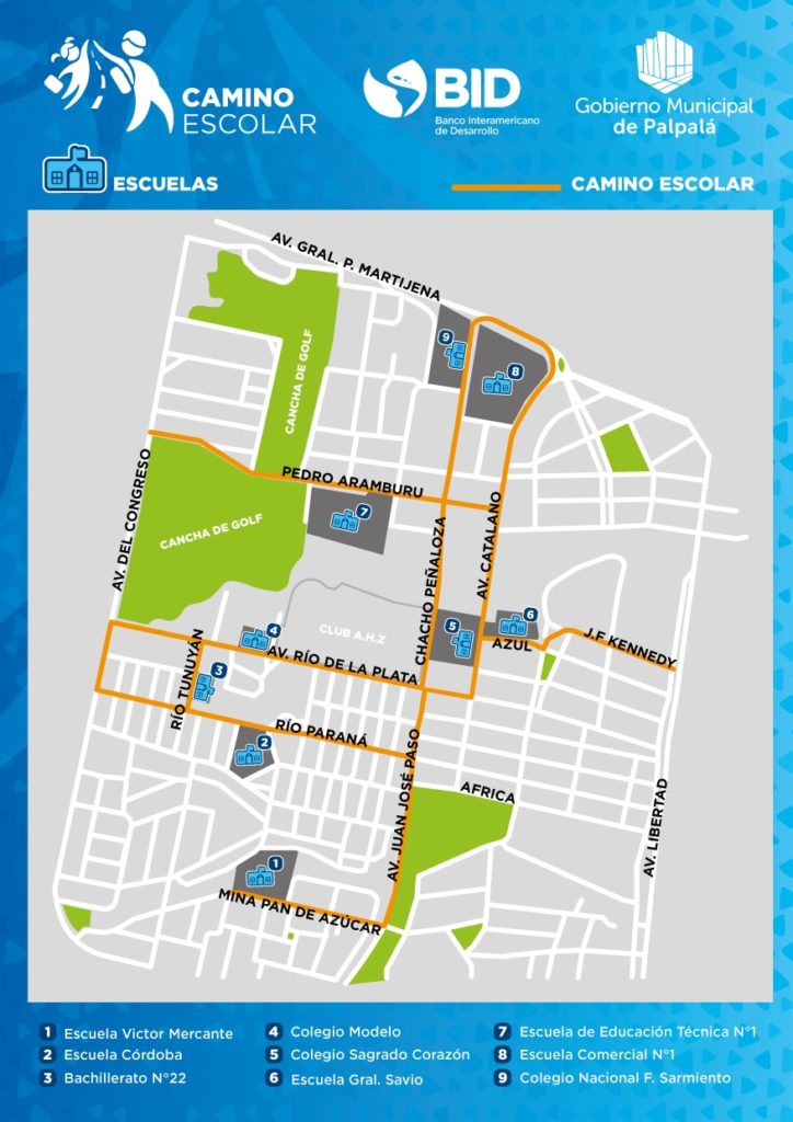 Ruta del camino escolar - Palpalá, Jujuy. Argentina