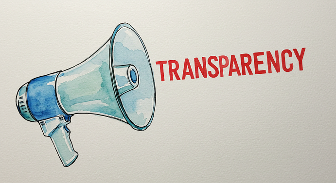 loudspeaker and the word transparency