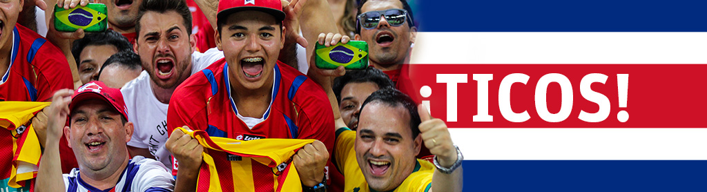 Costa Rican fans FIFA World Cup 2014