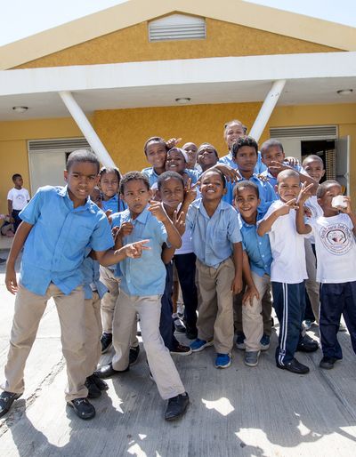 Children in the schoolyard.