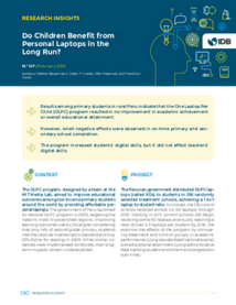 Cover for Do Children Benefit - Research - Inter American Development Bank - IDB