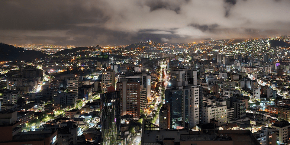Panoramic night view of a city - Inter American Development Bank - Citizen Security