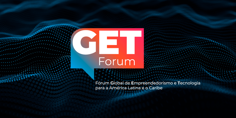 Blue background with Get Forum logo on the front - Inter American Development Bank - IDB
