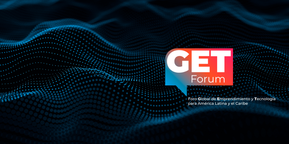 Blue background with Get Forum logo on the front - Inter American Development Bank - IDB