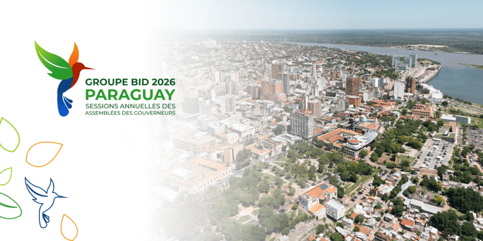IDB Annual Meeting 2026 French logo and city view - Inter American Development Bank - Events