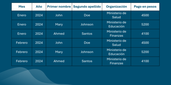 Cuadro 1. Variables básicas de los registros de nóminas 