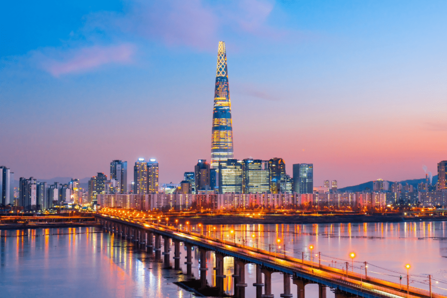 Landscape of South Korea at night