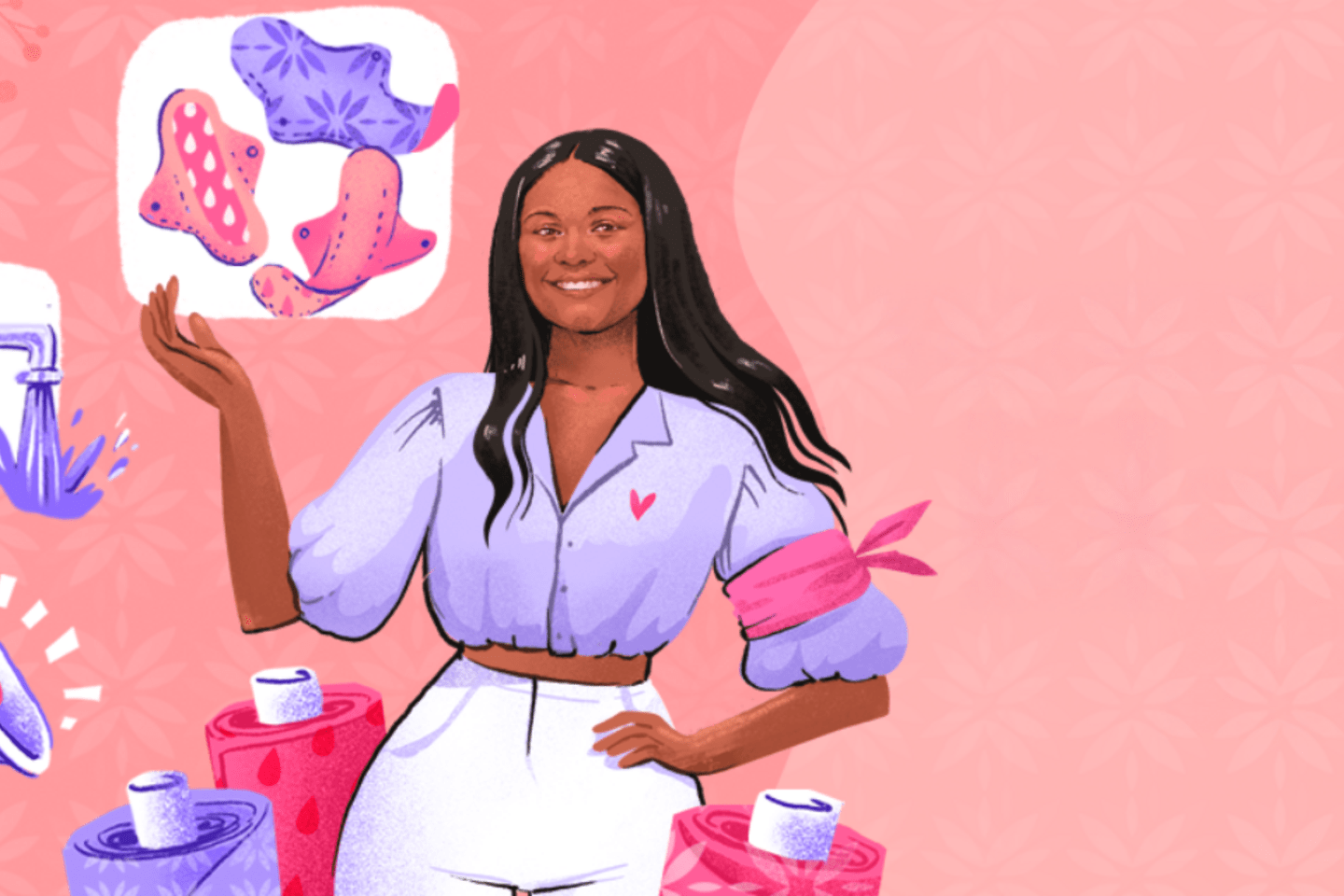 Illustration Yackelin Fuentes communicating menstrual hygiene taboos.