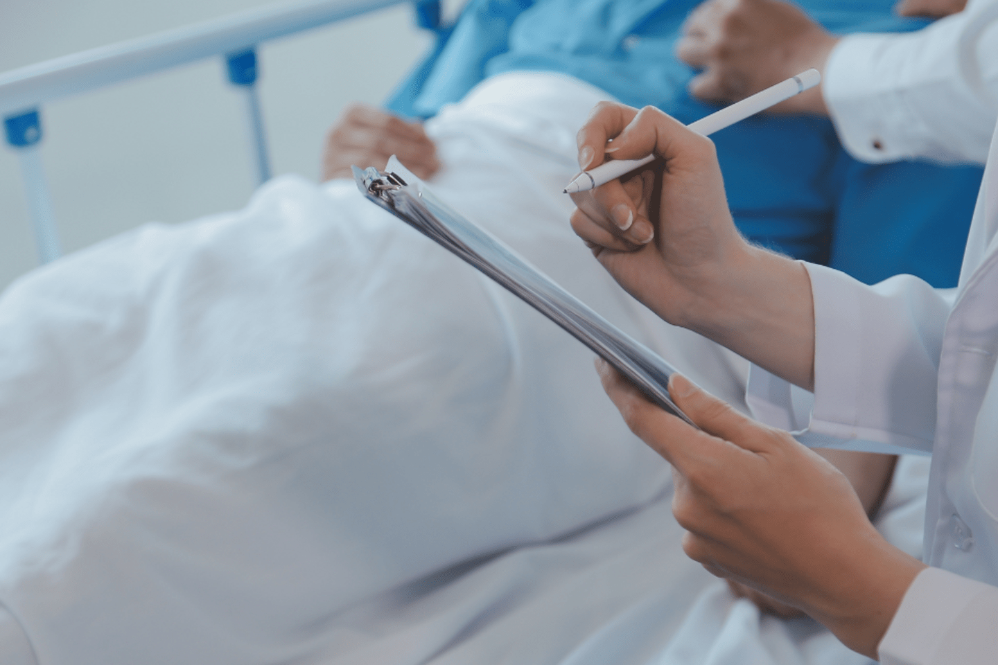 patient in hospital bed 