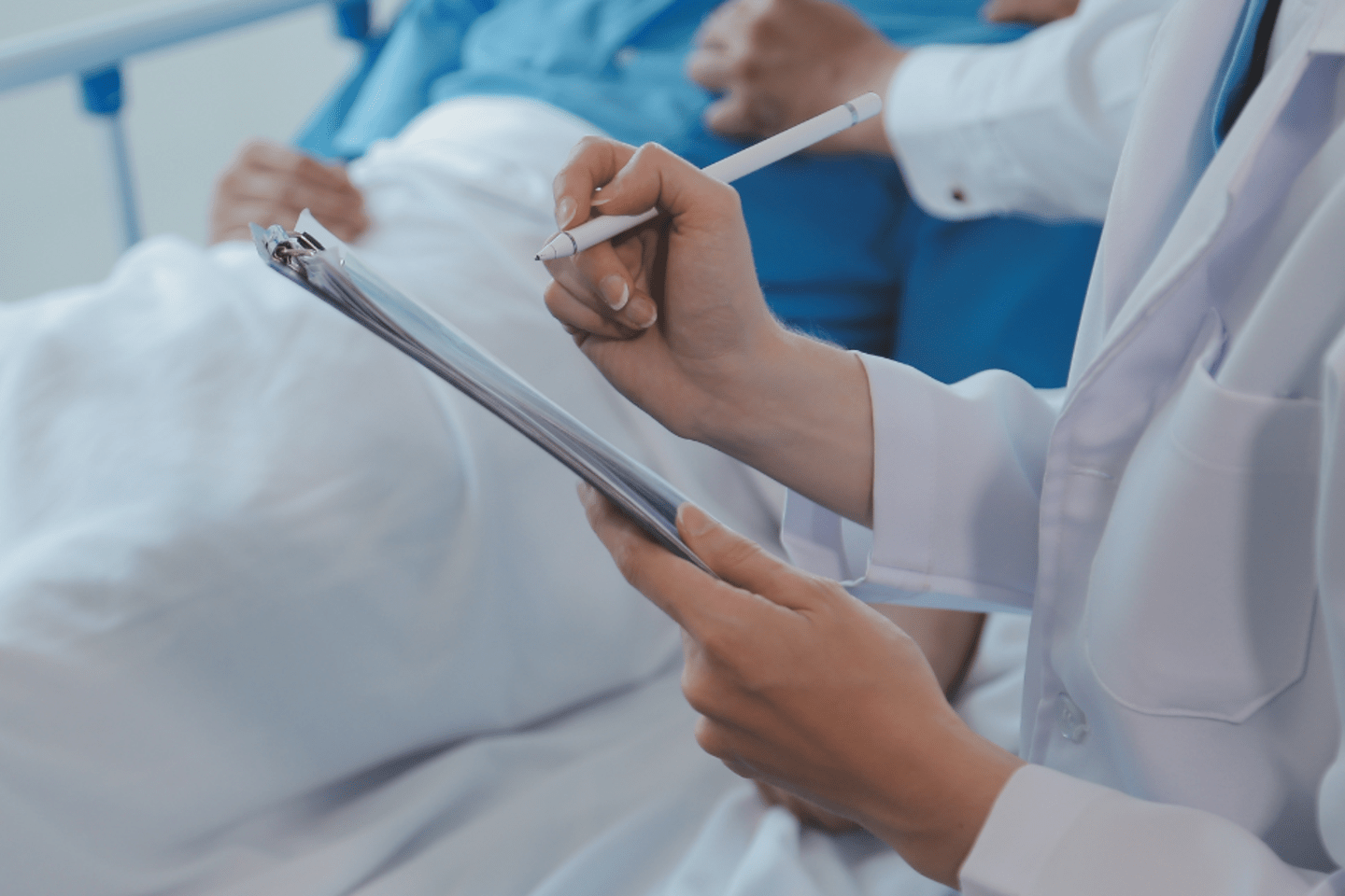 patient in hospital bed 