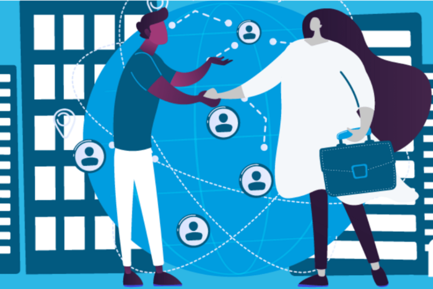 graphic in blue purple and grey 