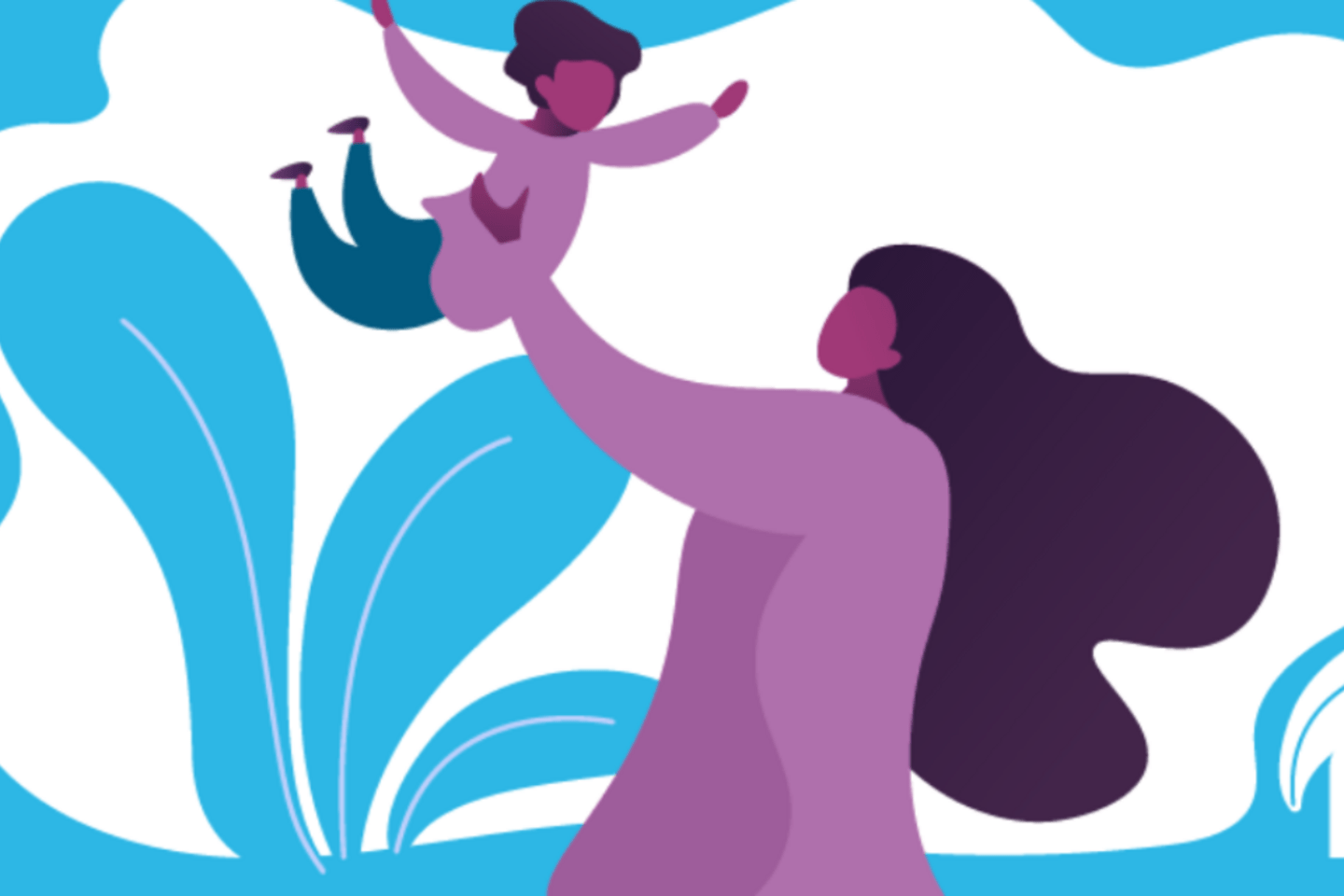 graphic in blue purple and grey 