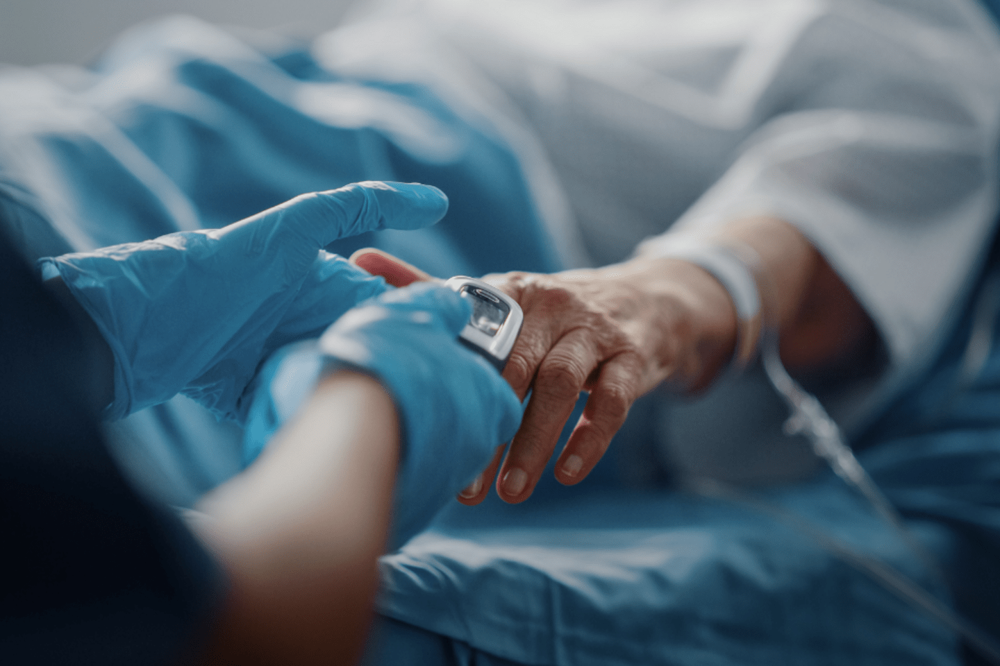 patient in hospital bed 