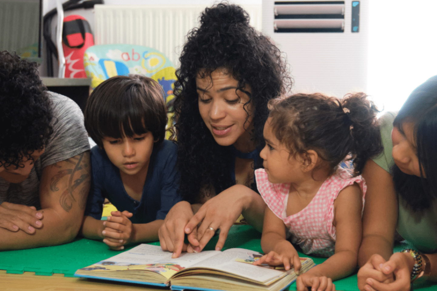 family reading together 