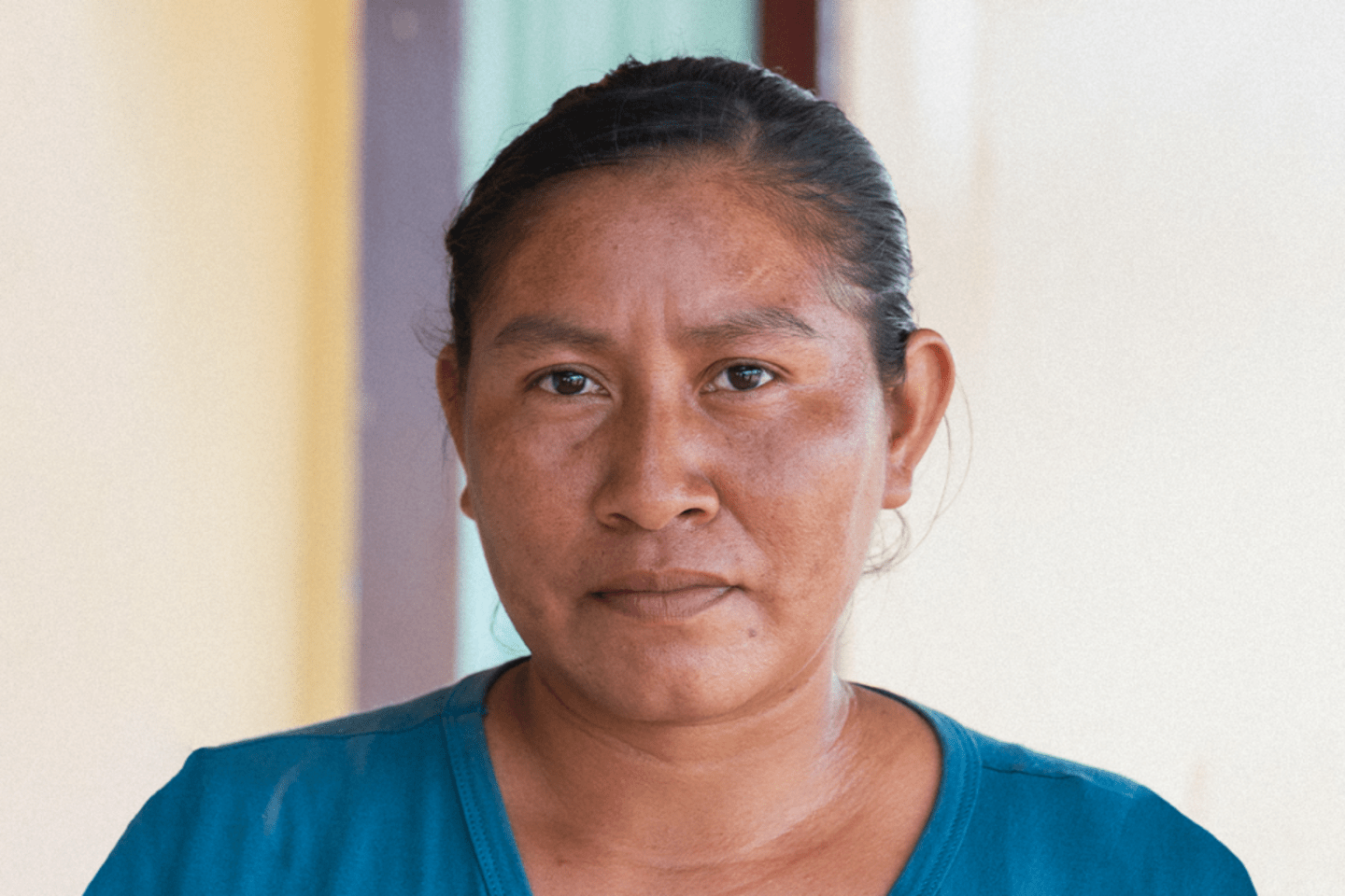 woman wearing blue shirt 