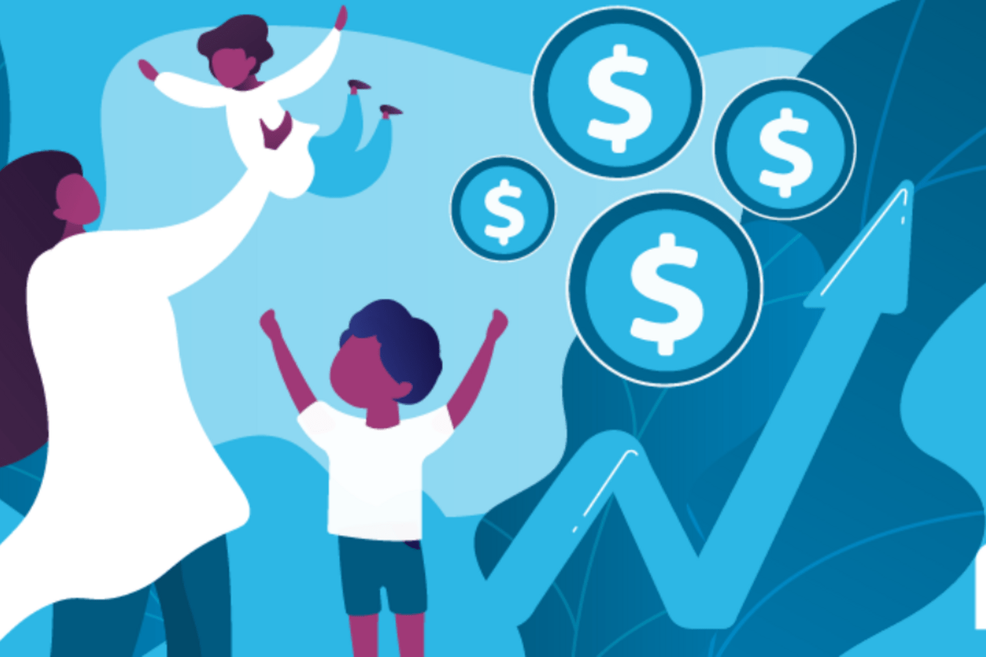 graphic in blue purple and grey 