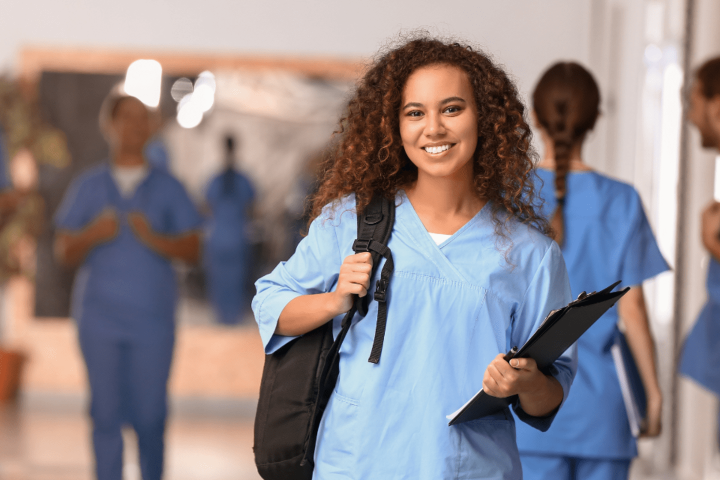 young doctor with curly hair 