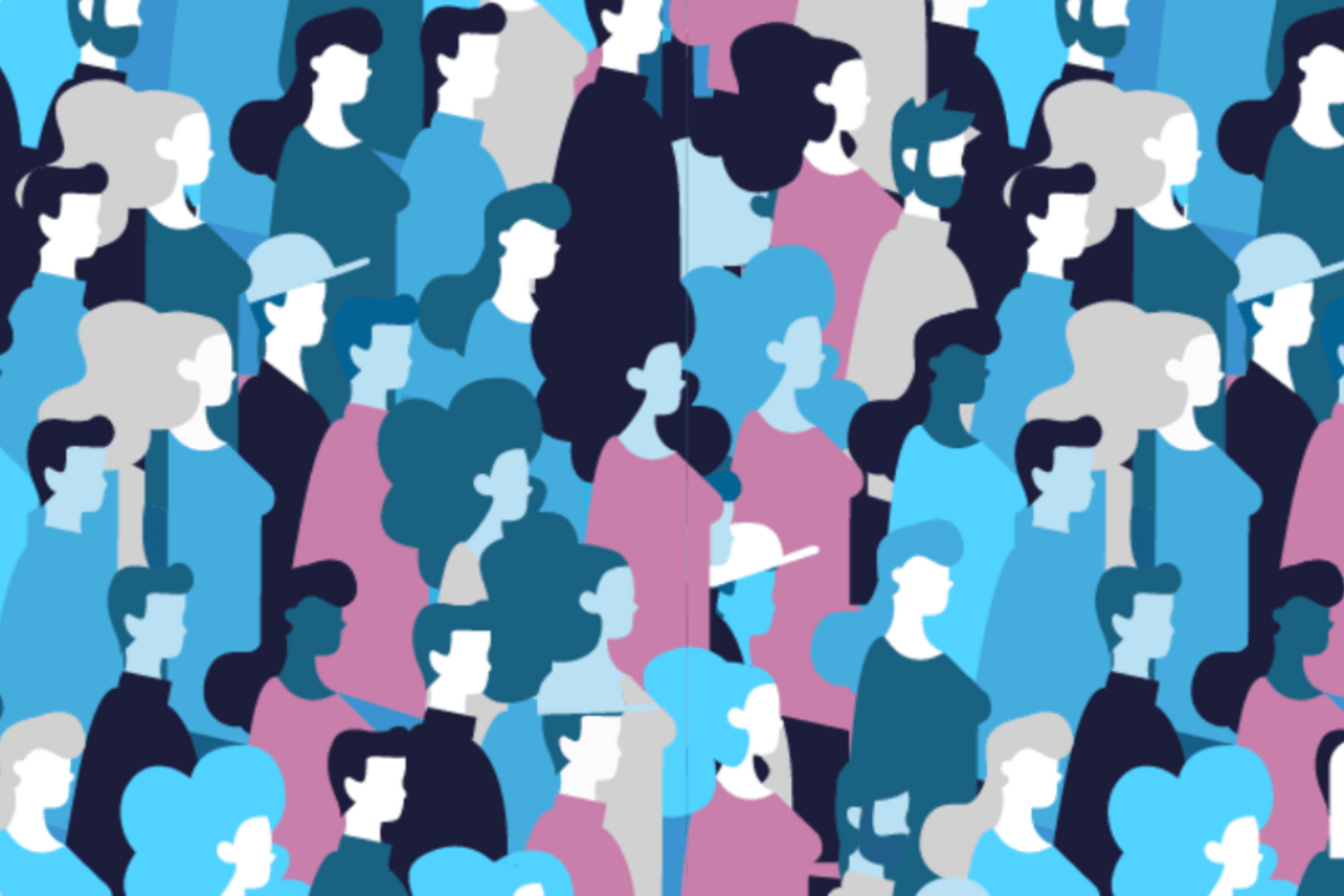 graphic in blue purple and grey 