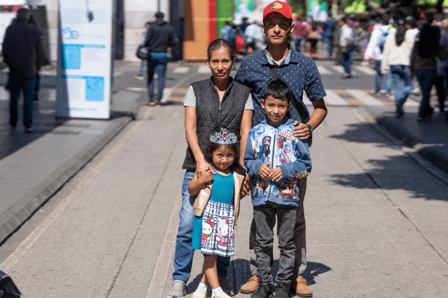 Family in an urban environment.