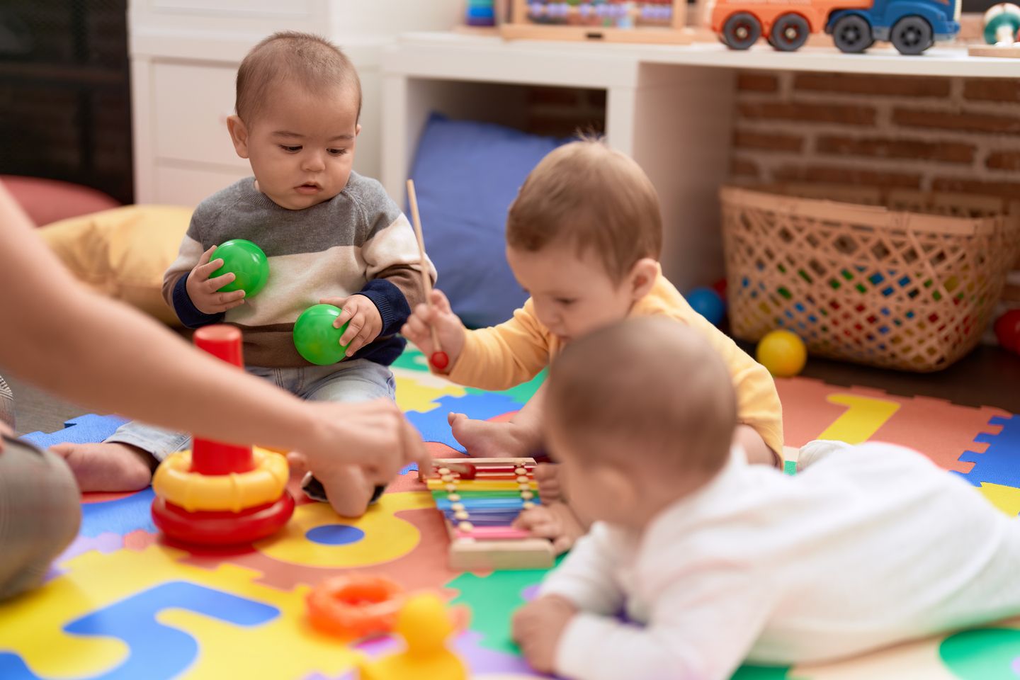 babies playing