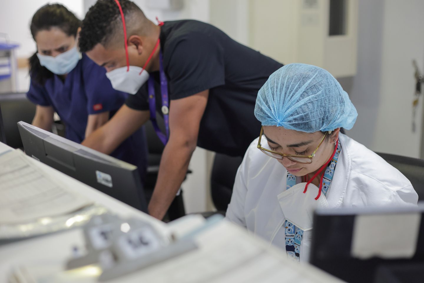 health workers at work