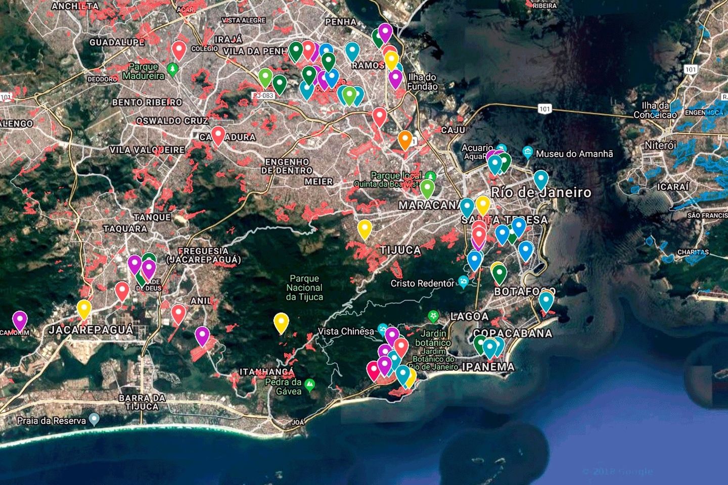 005_Mapa de iniciativas comunitarias en las favelas de Río de Janeiro