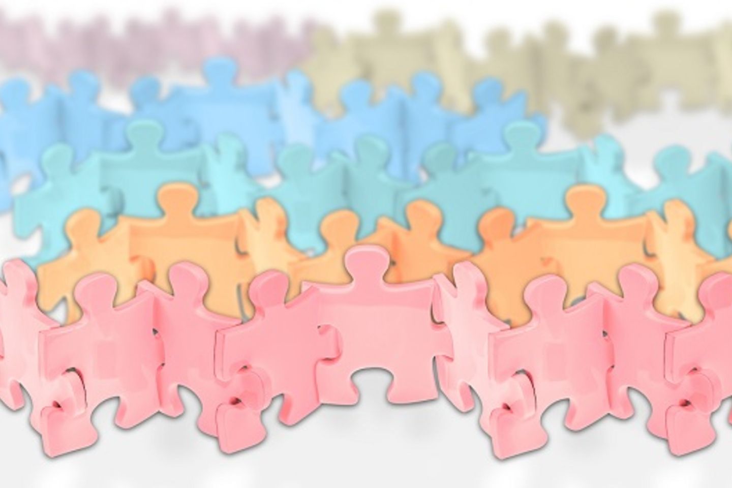 puzzle ribambelle rassemblement, tous ensemble