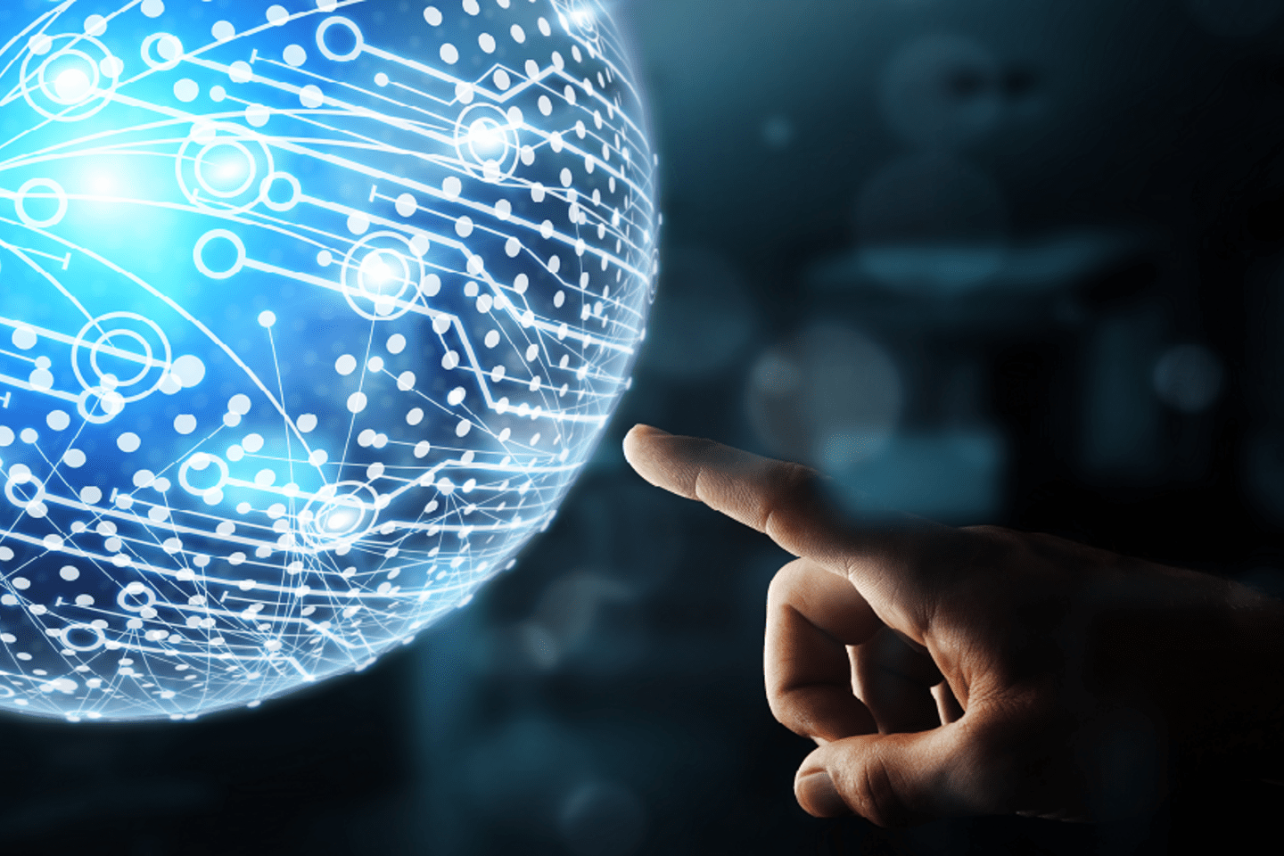 Digital data-3D- world and conexion- Datos Hub de energía