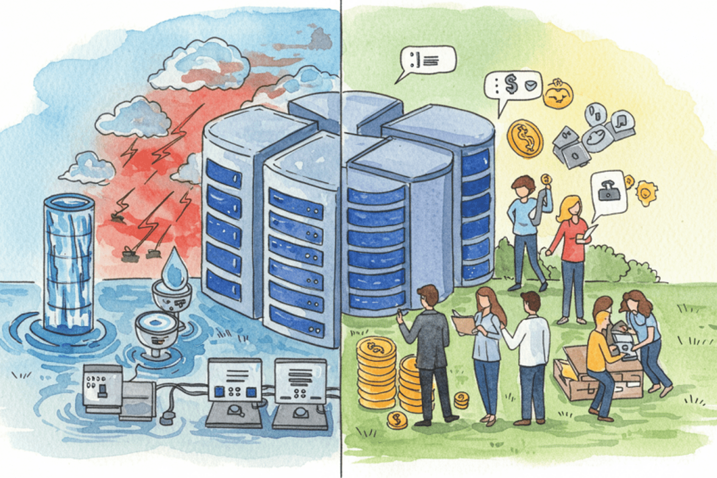Dos caras de los data centers