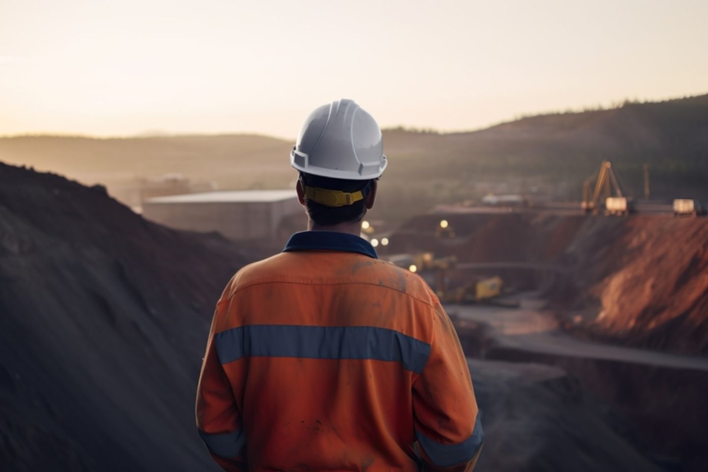 Copper,Mine,Worker,Open,Pit,Mine,Surveying