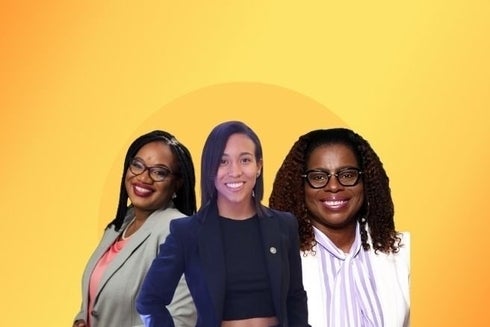 Tres mujeres profesionales sonriendo. Equidad y Diversidad laboral - Banco Interamericano de Desarrollo - BID