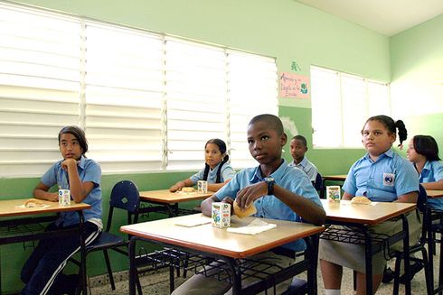 A group of children in a classroom. Employment - Inter-American Development Bank - IDB