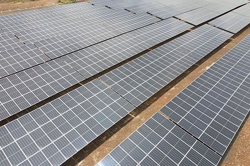 A large array of solar panels