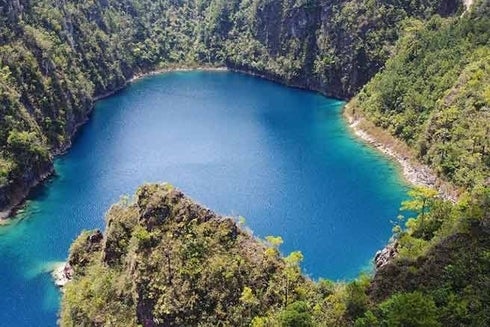 Lake with blue water in mountain