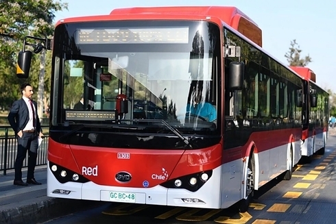 a red and white bus on a road Transport - Inter-American Development Bank - IDB