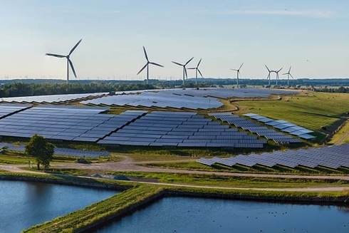 A large solar and wind farm. Energy - Inter-American Development Bank - IDB