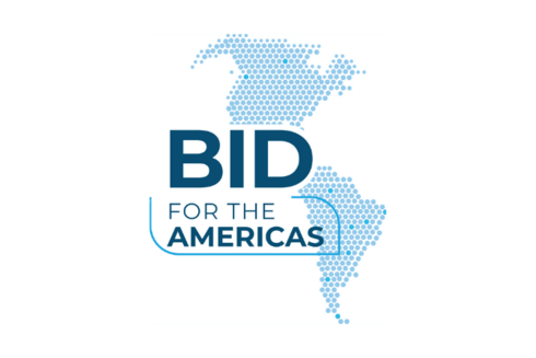a blue dotted map with text Development - Inter-American Development Bank - IDB
