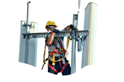 A construction worker installs a broadband antenna to enhance digital connectivity - IDB - Inter-American Development Bank - Sustainable Development