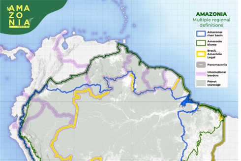 South America and Amazon region map - Inter American Development Bank - Amazonia