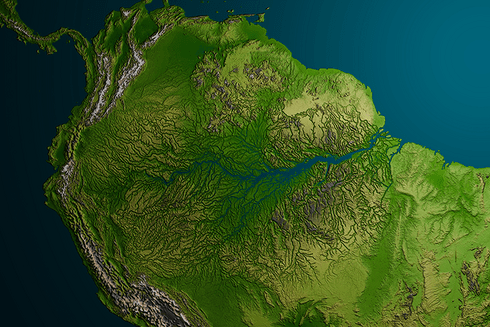 Satellite map of the Amazon - Inter American Development Bank - Disaster Risk Management