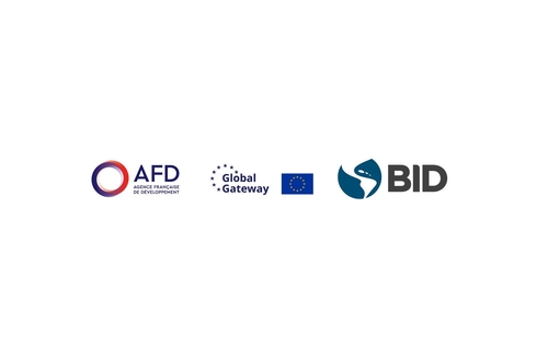 AFD, Global Gateway and BID logos - Inter American Development Bank - Social Protection