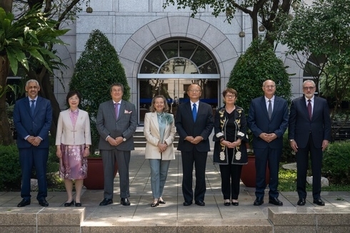 Group photo of multilateral development bank leaders at an official event IDB