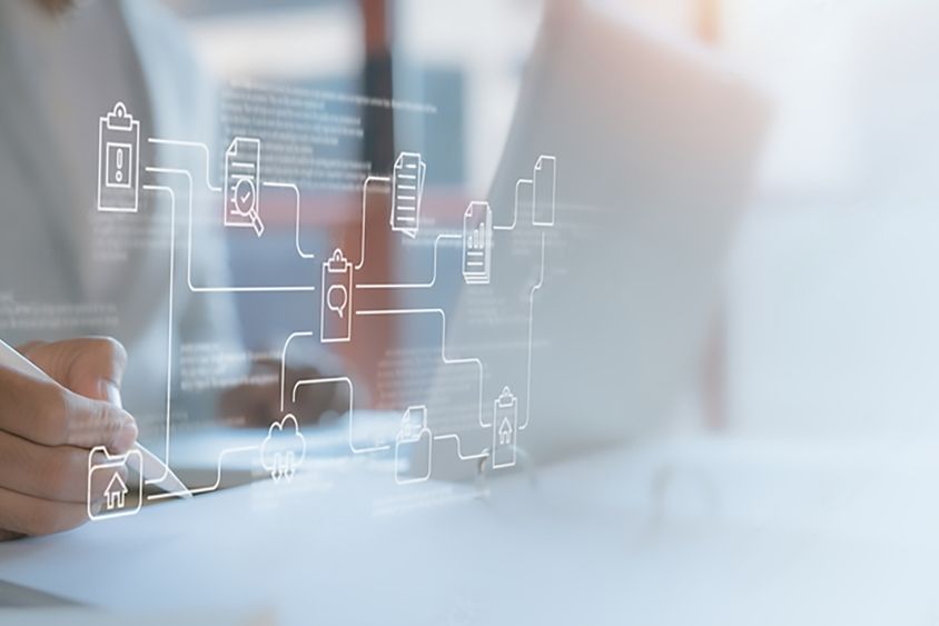 Hand touching a screen - Education - Inter American Development Bank - IDB