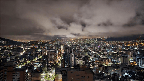 View of the city at night